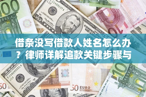 武汉借条没写借款人姓名怎么办？律师详解追款关键步骤与证据链构建