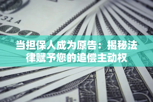 武汉当担保人成为原告:揭秘法律赋予您的追偿主动权 武汉当担保人成为原告:揭秘法律赋予您的追偿主动权