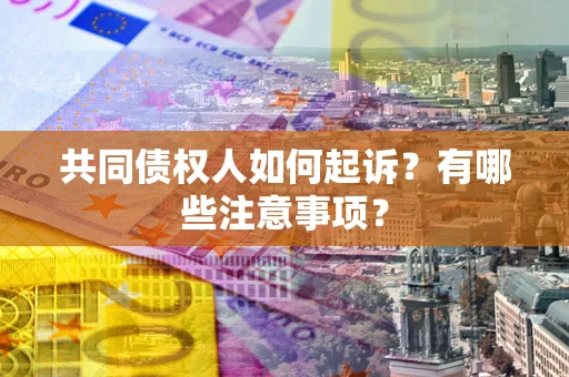 武汉共同债权人如何起诉？有哪些注意事项？